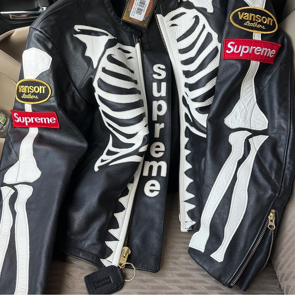 Supreme Vanson Leather Bones Jacket M